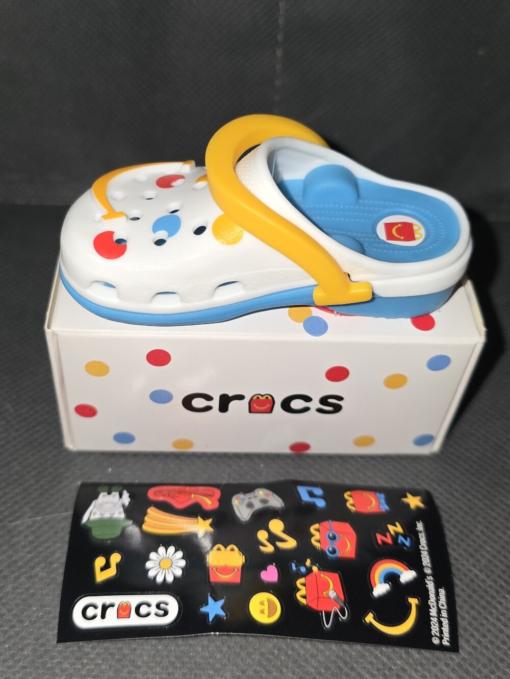 2pc McDonald's Crocs Happy Meal Collab Keychain Backpack Bag Charm New